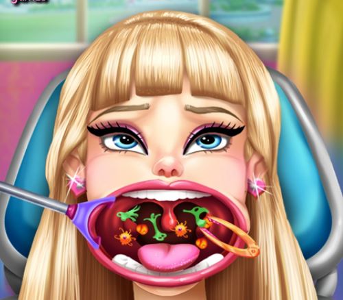 Jeu Barbie au docteur pour sa bouche