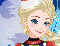 Jeu Elsa reine des neiges et son tricot de Noel