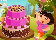 Jeu Dora cuisine son gâteau d'anniversaire