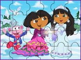Jeu Puzzle Dora et la princesse des neiges
