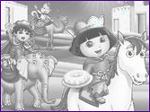 Jeu Coloriage Dora et son cheval