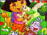 Jeu Puzzle Dora et les chiens