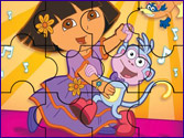 Jeu Puzzle Dora dance avec Babouche