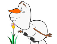 Jeu Coloriage Olaf et la fleur
