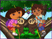 Jeu Puzzle Dora Diego avec les Pandas