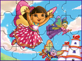 Jeu Puzzle Dora et les fêtes