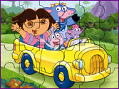 Jeu Puzzle Dora et sa voiture