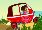 Jeu Dora conduit une voiture rouge