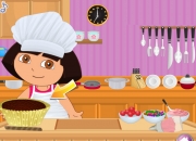 Jeu Dora cuisine un gâteau