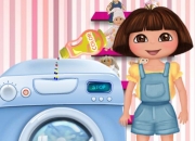 Jeu Dora fait le lavage des barbies