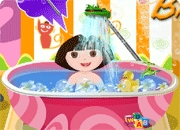 Jeu Dora prend sa douche